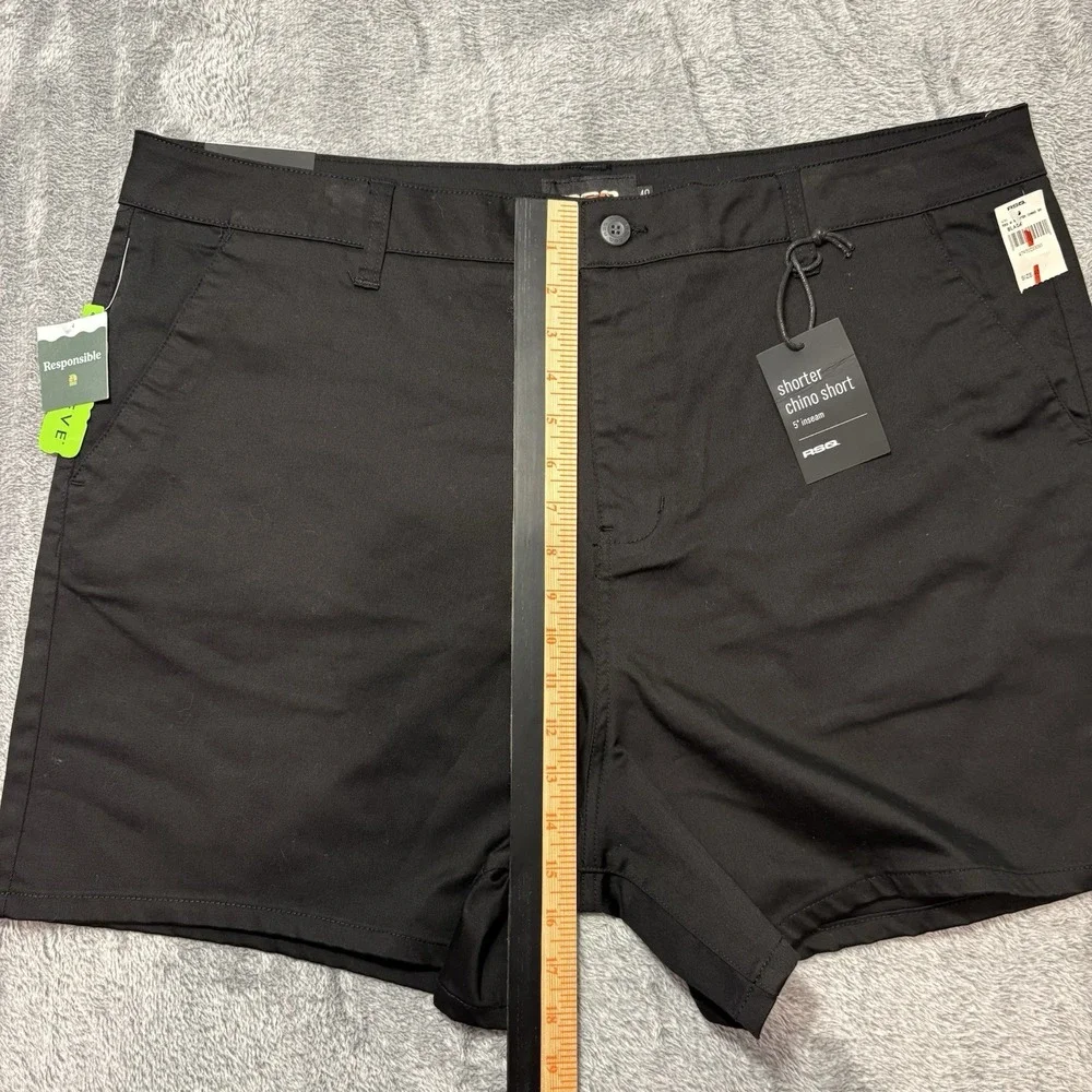 RSQ Chino Shorts Men Size 40 Black‎ Shorter Fit 5